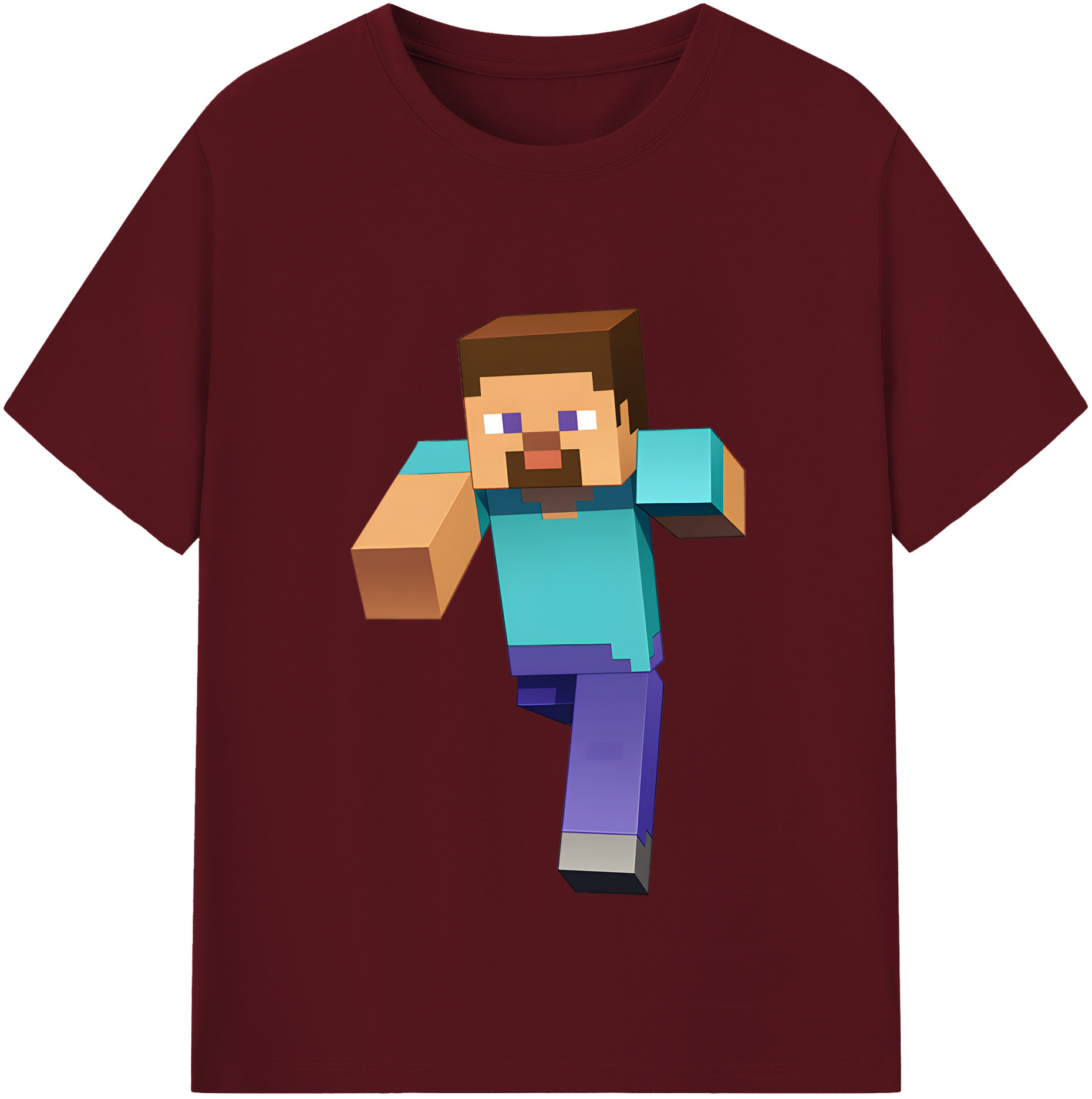 （画像用） マインクラフト ブロックの世界 Minecraft MC Block world 綿100％半袖Tシャツ（フロントプリント）